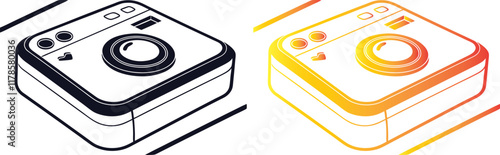 Minimalist backpack icons, red and black colors, simple geometric shapes, flat design, school supplies, luggage symbols, travel essentials, vector graphics, clean lines, contrasting colors, symmetrica