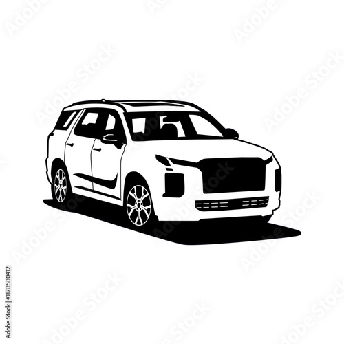 premium suv car vector illustration