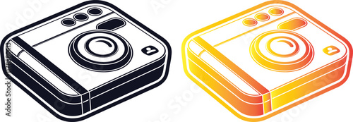 Minimalist backpack icons, red and black colors, simple geometric shapes, flat design, school supplies, luggage symbols, travel essentials, vector graphics, clean lines, contrasting colors, symmetrica