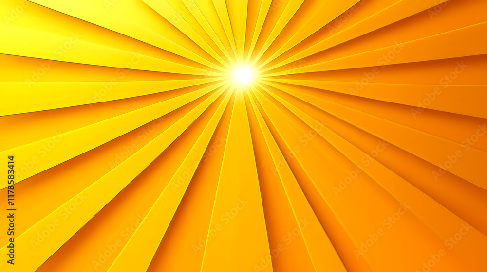 Obraz premium Radiant Sunburst: A Dazzling Abstract Background of Yellow and Orange Rays