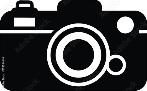 Camera icon, Photo camera silhouette vector, Photography camera flat icon