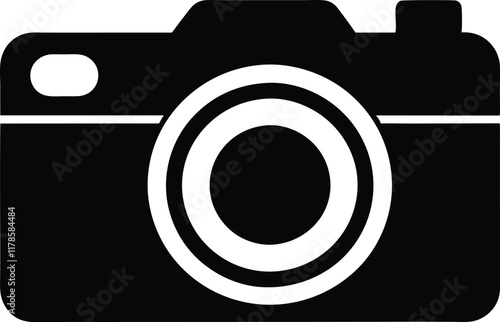 Camera icon, Photo camera silhouette vector, Photography camera flat icon