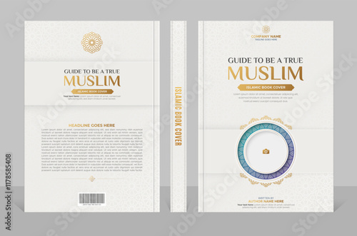 Photography Arabic Islamic Style A4 size book cover design with intricated Arabic border and