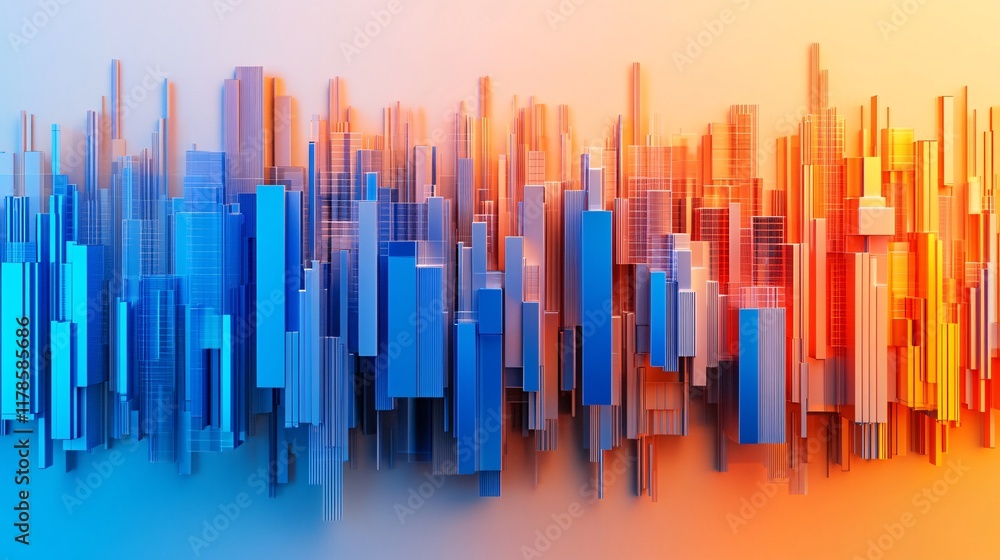 Futuristic City Concept 3D in Urban Landscape Futuristic City Concept 3D in Urban Landscape