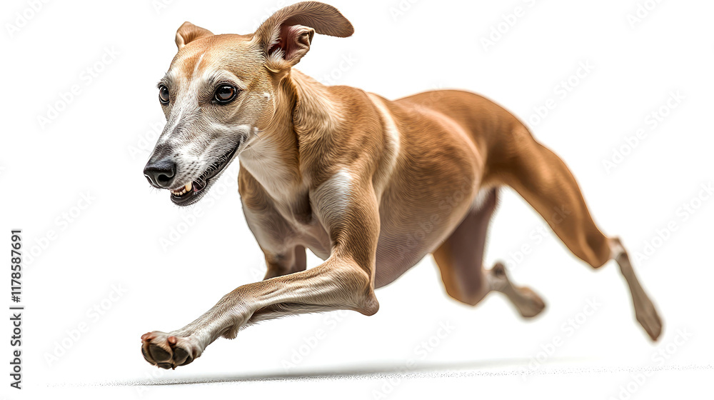 Whippet Dog in Full Gallop: A Dynamic Canine Portrait Whippet Dog in Full Gallop: A Dynamic Canine Portrait