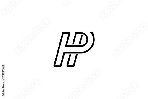 Simple Letter HP or PH Logo Design Vector 