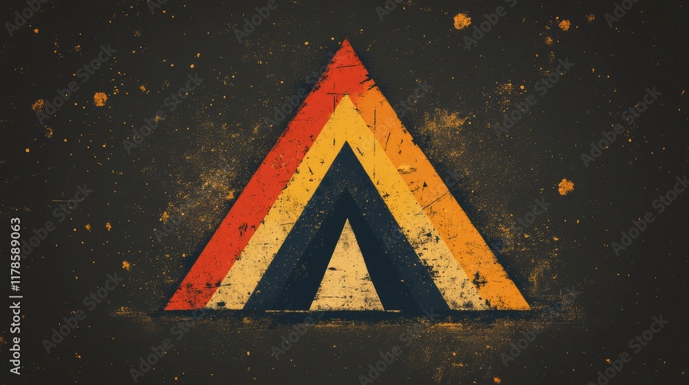Grunge textured triangle abstract design. Grunge textured triangle abstract design.