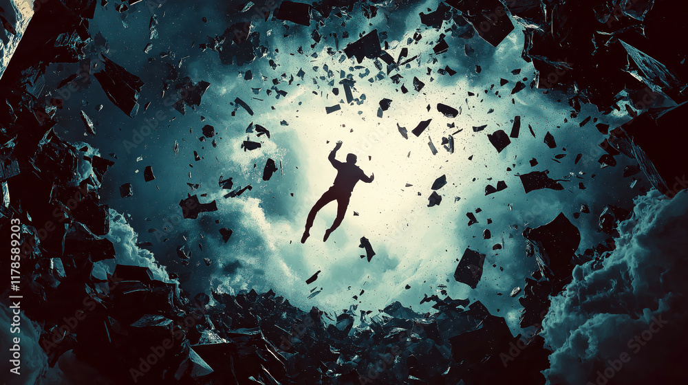 Fototapeta premium Falling into depression an artistic exploration abstract dark surreal