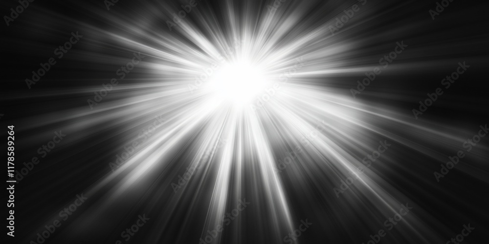 Bright light rays burst, dark background, abstract Bright light rays burst, dark background, abstract