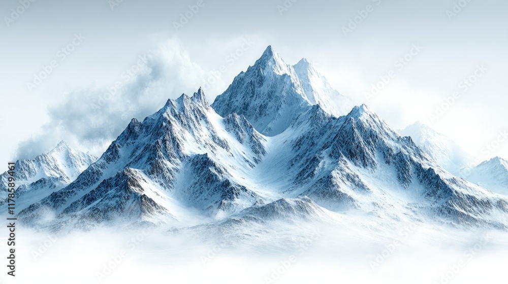 Mountains Covered In Snow isolated on transparent background. Mountains Covered In Snow isolated on transparent background.