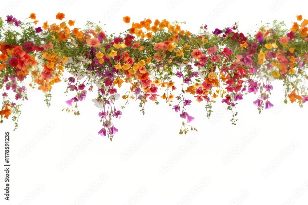 Vibrant hanging floral arrangement Vibrant hanging floral arrangement