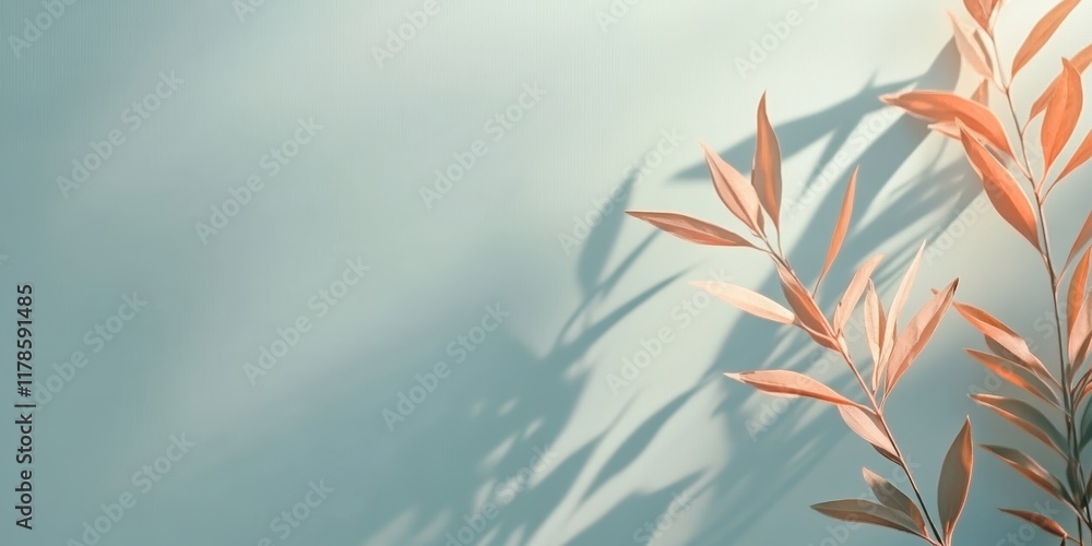 Elegant minimalist image featuring orange leaves and their shadows on a soft green backdrop, perfect for modern design projects. Elegant minimalist image featuring orange leaves and their shadows on a soft green backdrop, perfect for modern design projects.