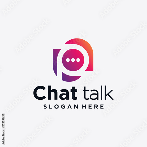 P letter speech bubble icon, chat logo vector illustration logo ,chat app vector communication logo