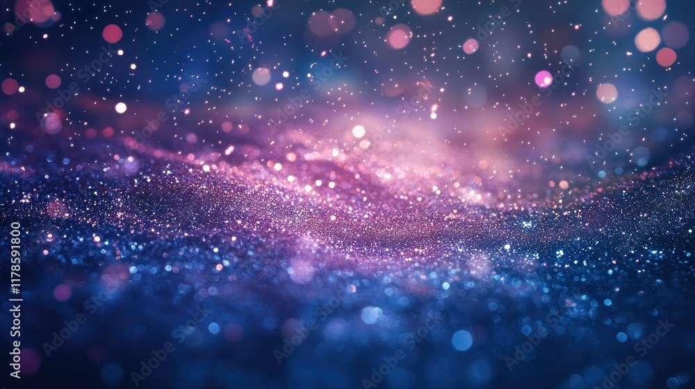 Obraz premium An abstract glitter background with fireworks bursting in the sky, symbolizing the joy of Christmas Eve and th of July celebrations, perfect for greeting cards.