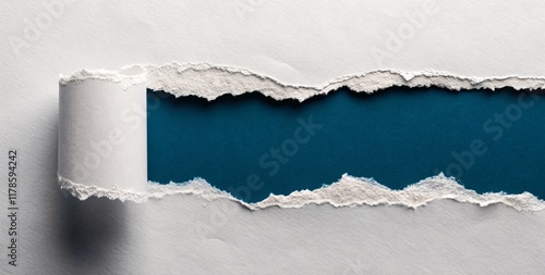 Abstract Torn Paper Texture with Deep Blue Background and Shadow V2