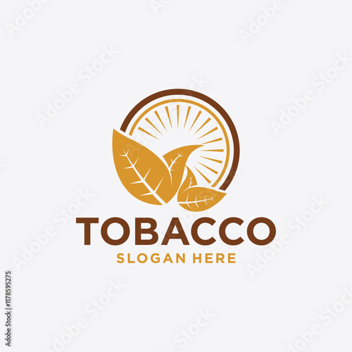 vector logo icon of cigarette pipe and tobacco leaf,original genuine tobacco leaf with natural color