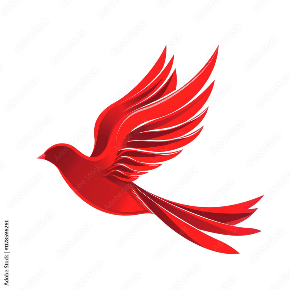 Fototapeta premium Red Bird Vector Illustration Isolated on Transparent Background