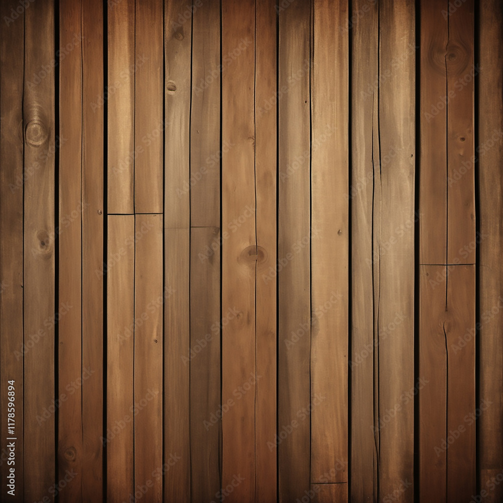 Obraz premium A high-resolution image of aged wooden planks with a natural grain texture, in warm brown tones, suitable for rustic or vintage themes.
