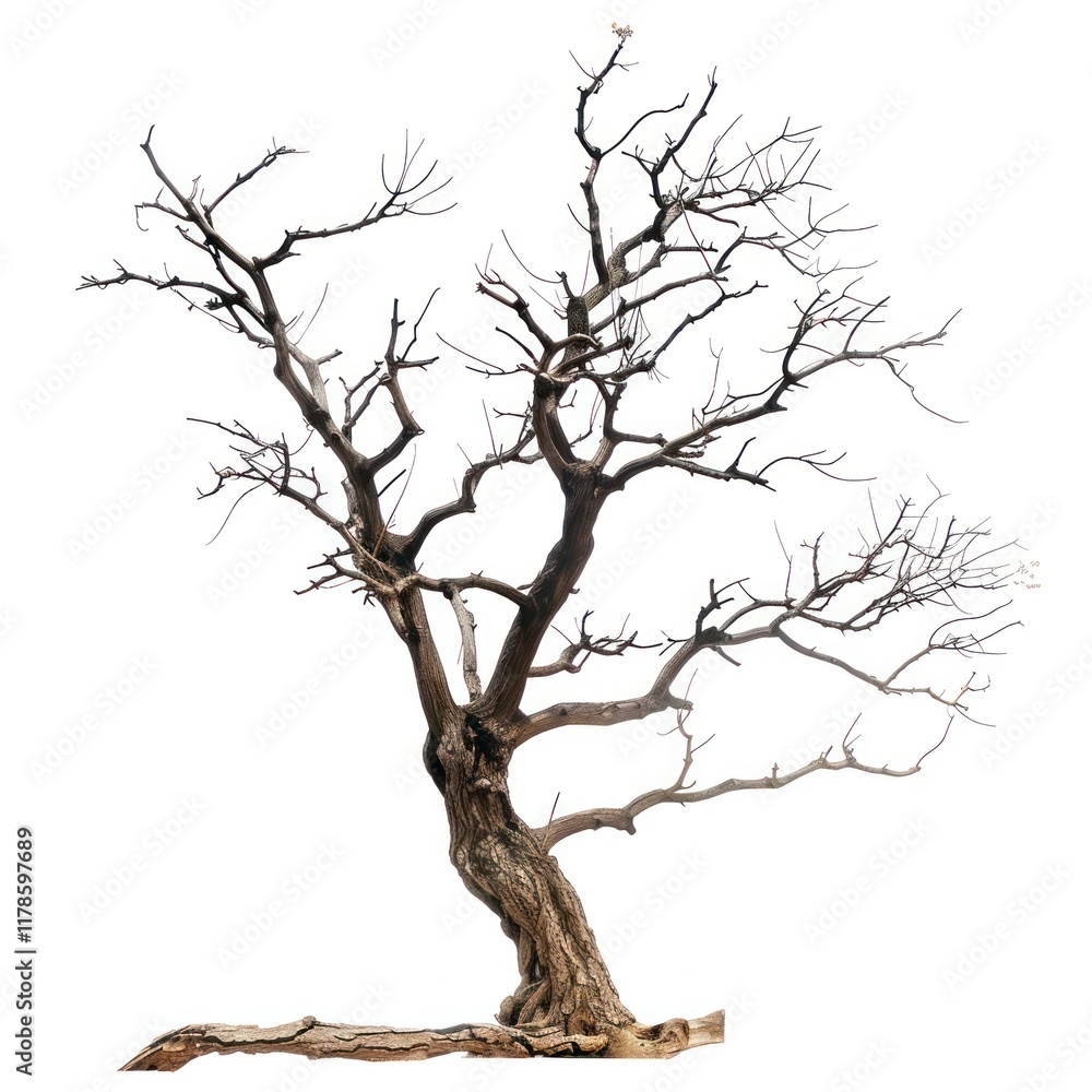 Leafless tree with twisted branches Leafless tree with twisted branches
