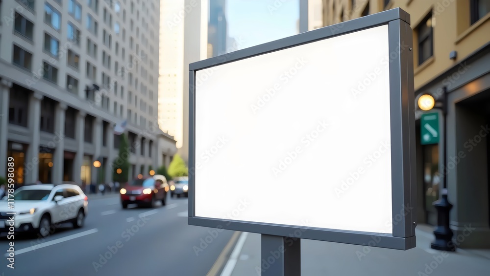 Fototapeta premium blank billboard on the street