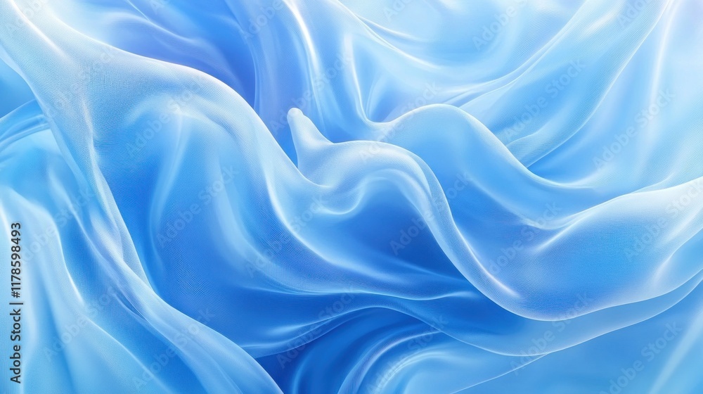 Abstract flowing light blue fabric waves, elegant silky texture background. Abstract flowing light blue fabric waves, elegant silky texture background.