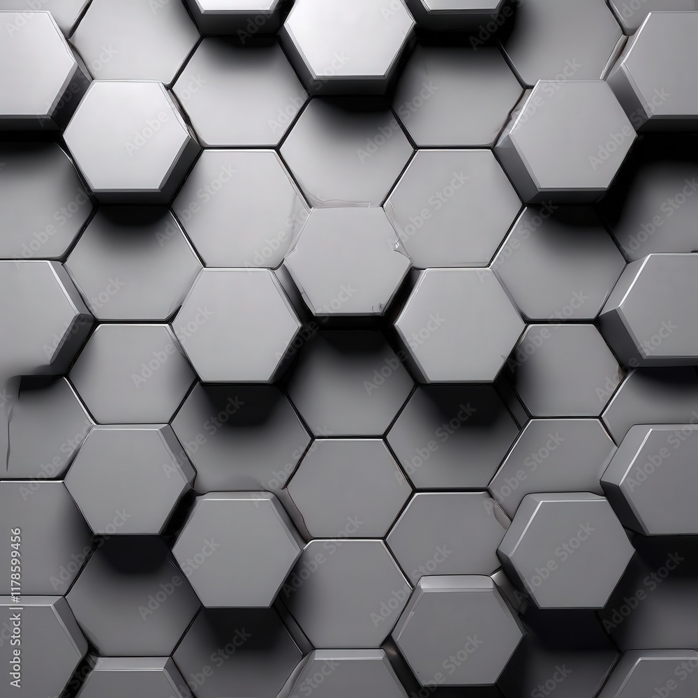 the AI Image Generator, Geometric Metallic Hexagon Pattern for Modern the AI Image Generator, Geometric Metallic Hexagon Pattern for Modern