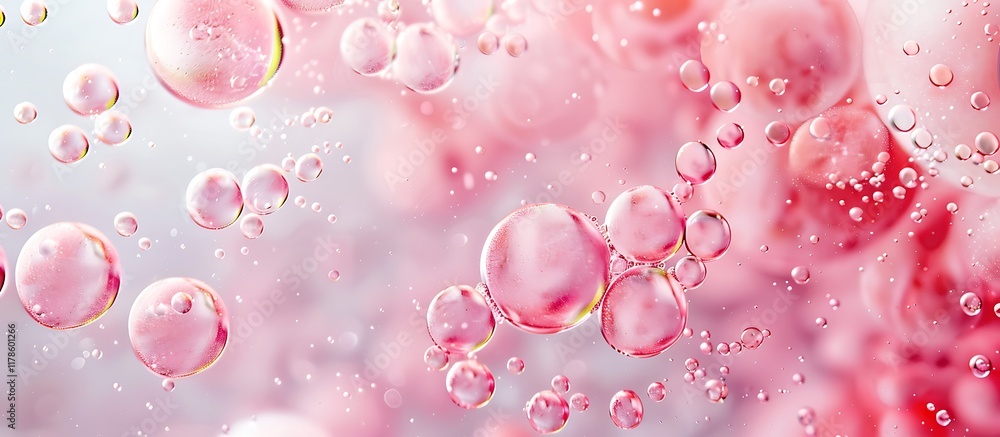 Abstract pink bubbles on water, light red oil texture, pastel gradient, flat lay style, dreamy composition. Abstract pink bubbles on water, light red oil texture, pastel gradient, flat lay style, dreamy composition.