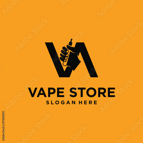 shop logo. E-cigarette shop logo. design for future e-cigarette and logo.