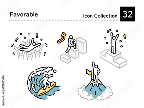 Pictogram illustration of a person in top form