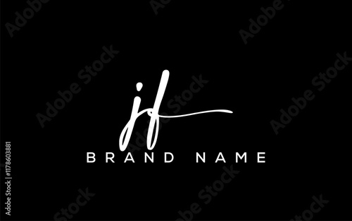 JF letter beauty handwriting vector logo photo