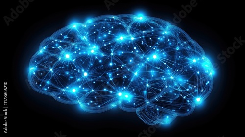 Wallpaper Mural Abstract Blue Neural Network Brain Visualization Torontodigital.ca