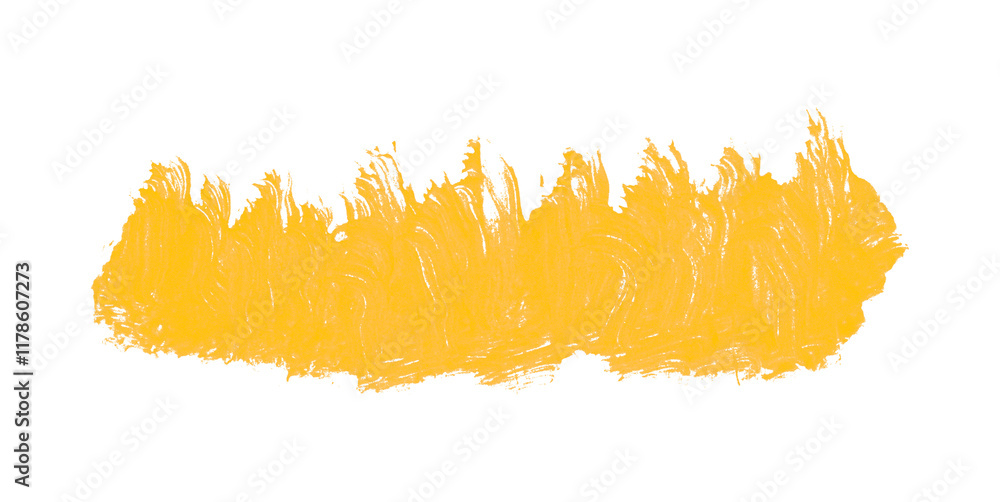 Fototapeta premium Horizontal yellow brush strokes on transparent background