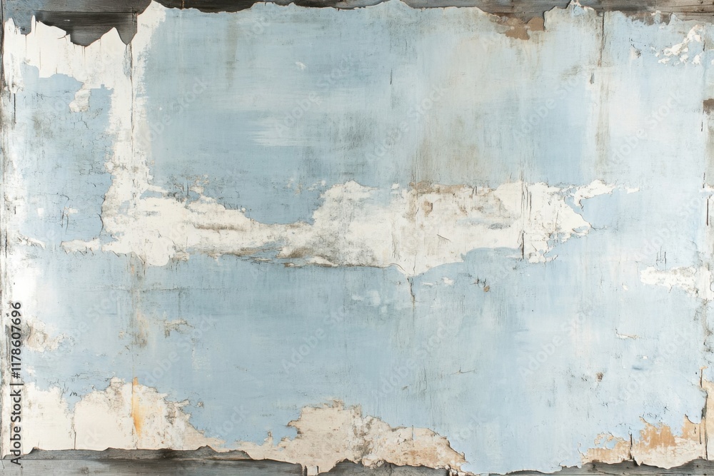 Obraz premium Aged Blue Wall with Peeling Paint and Texture