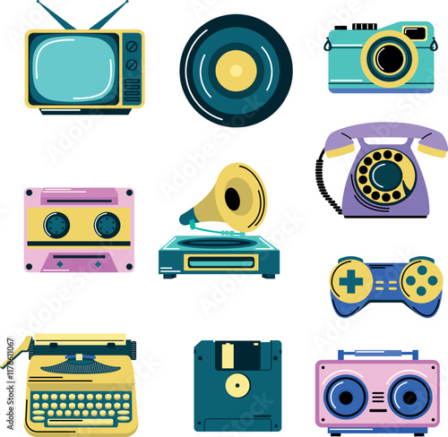 retro object illustration