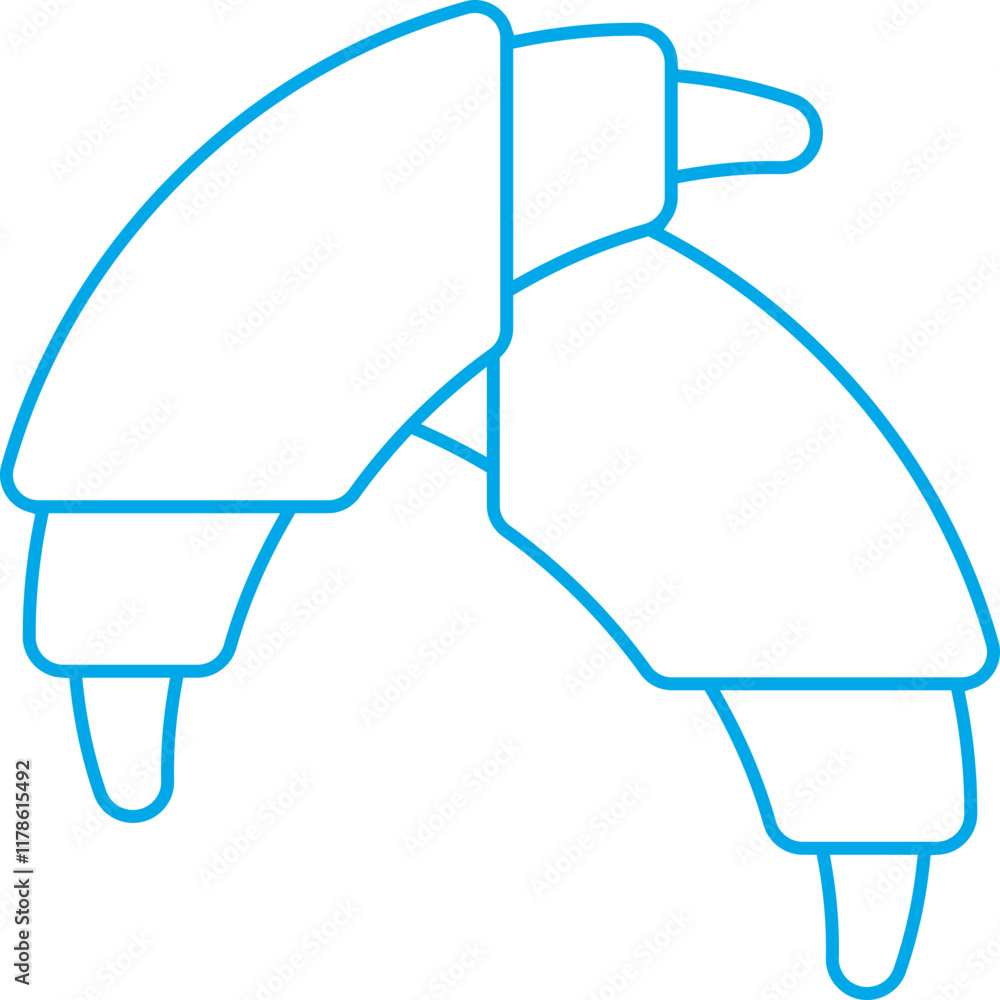 Crossiant I icon single vector illustration Crossiant I icon single vector illustration