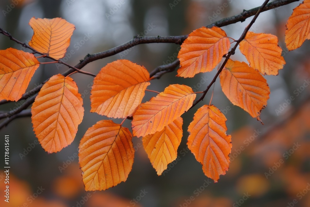 Autumn leaves branch forest background nature Autumn leaves branch forest background nature