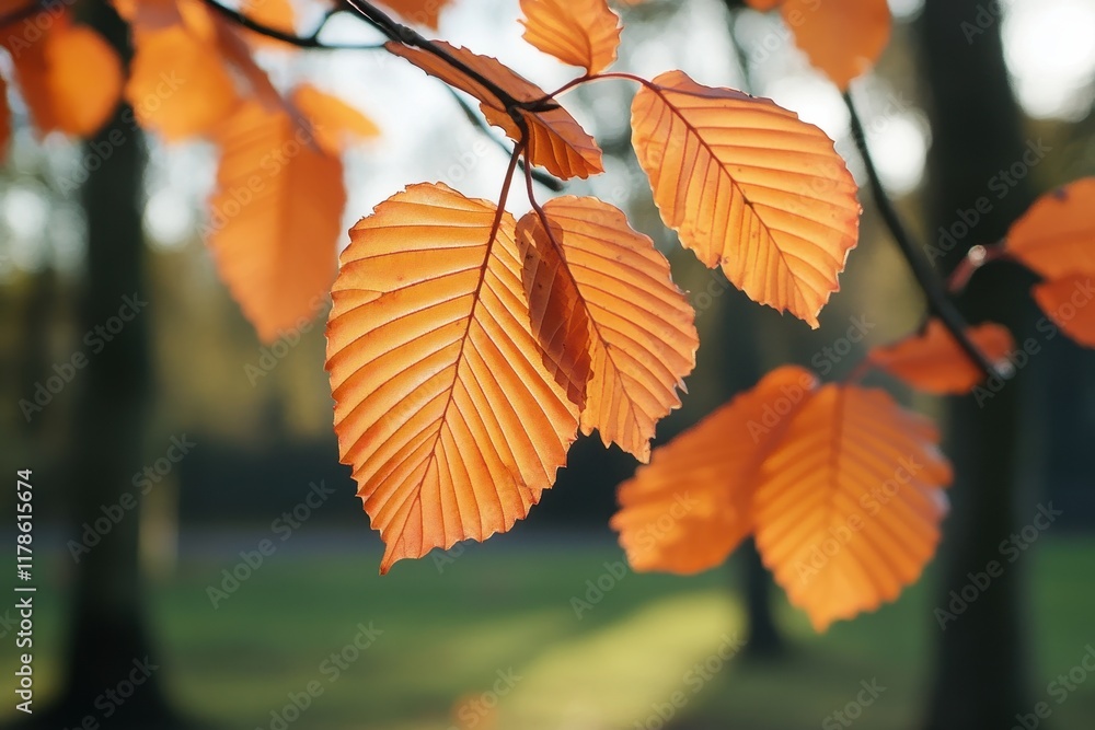 Autumn leaves branch park sunlight bokeh nature Autumn leaves branch park sunlight bokeh nature