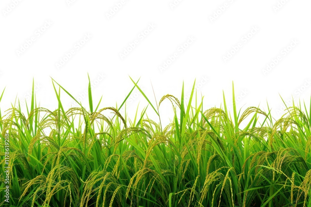 Obraz premium Rice field nature backgrounds landscape.