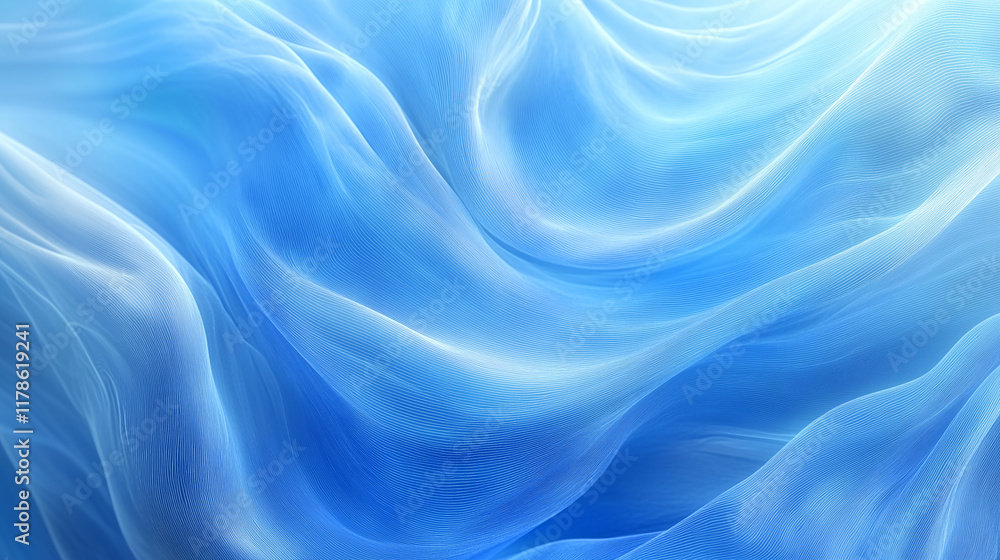 Obraz premium abstract blue background, wavy abstract blue lines in wave shape, data flow concept