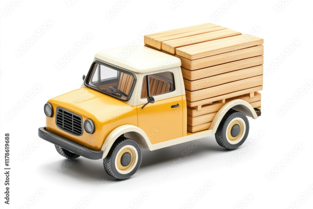 Fototapeta premium 3D Cargo Truck Isolated for Business Use, Featuring a Commercial Vehicle Design Perfect for Carriers