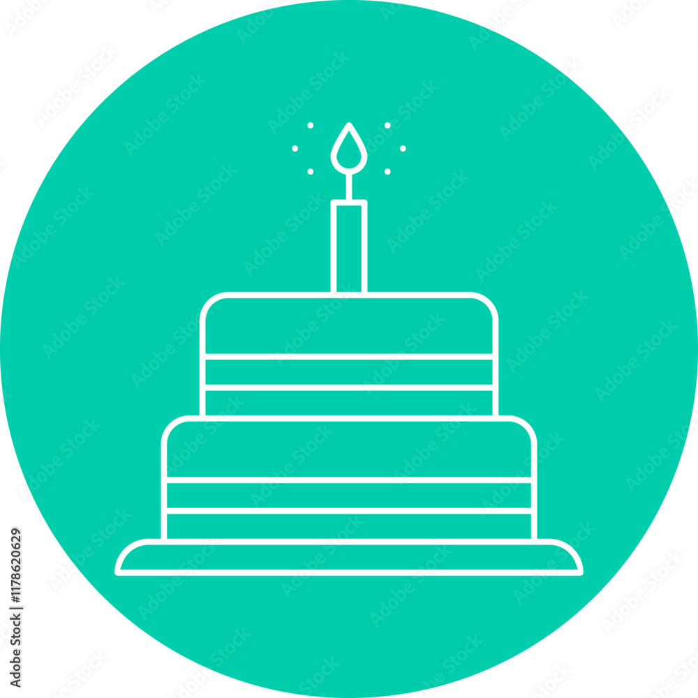 Cake I icon single vector illustration Cake I icon single vector illustration