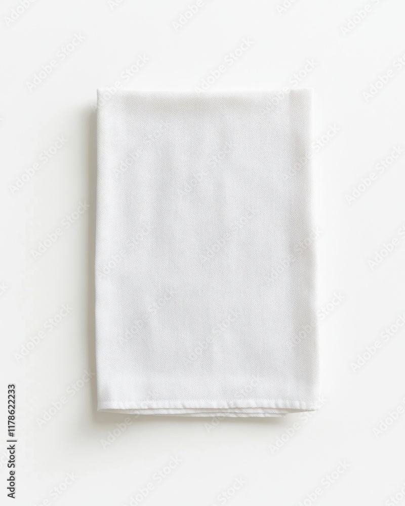 A plain white towel neatly folded, featuring a subtle texture, suitable for various uses in bathrooms or kitchens. A plain white towel neatly folded, featuring a subtle texture, suitable for various uses in bathrooms or kitchens.