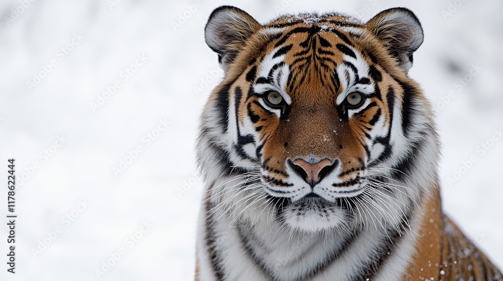 Fototapeta premium Majestic Adult Tiger in Clean Environment