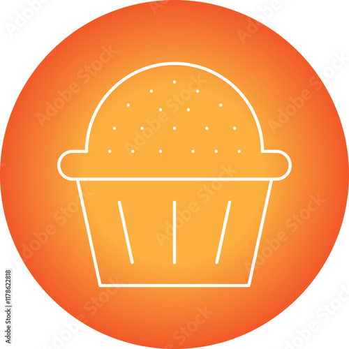 Cupcake icon single vector illustration