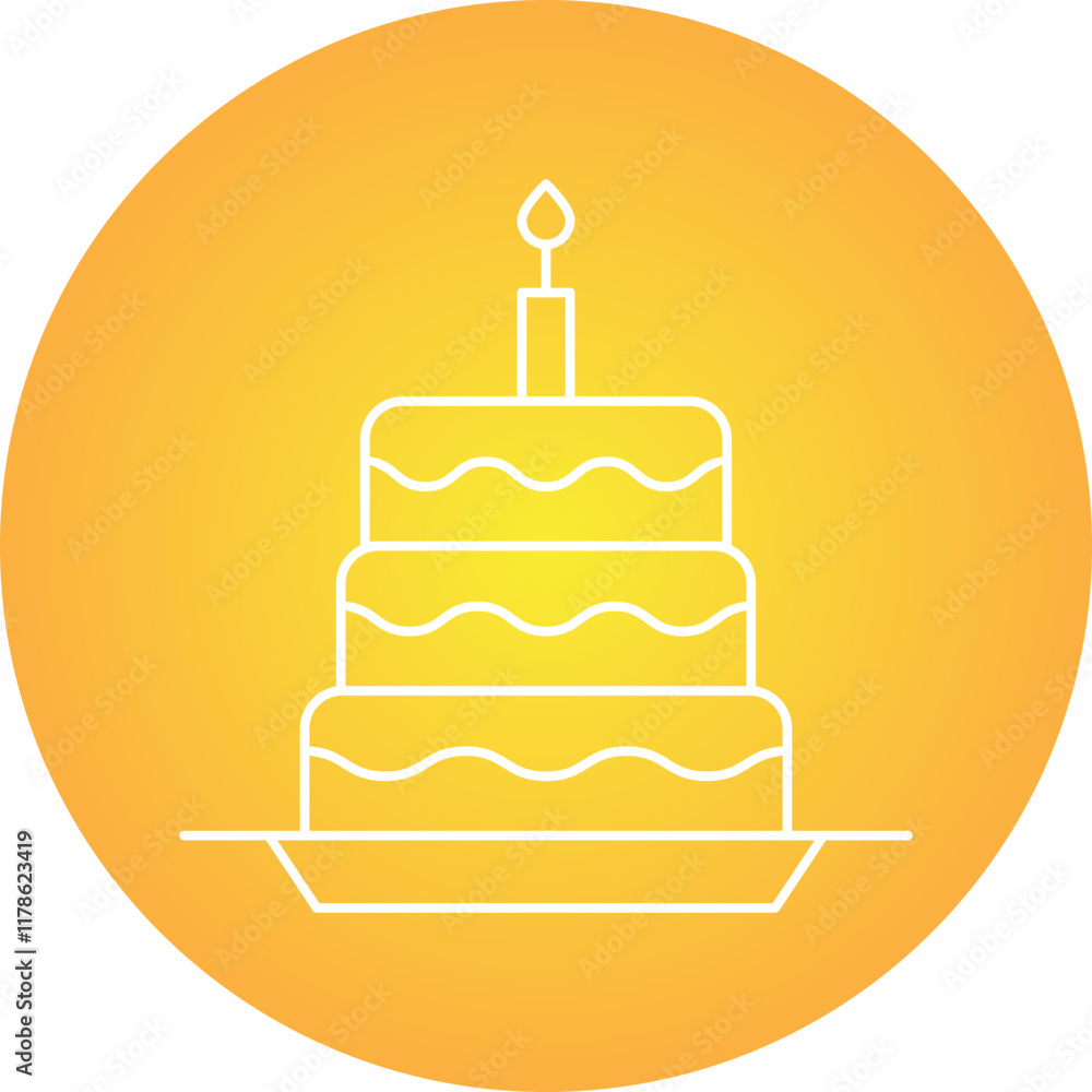 Cake III icon single vector illustration Cake III icon single vector illustration