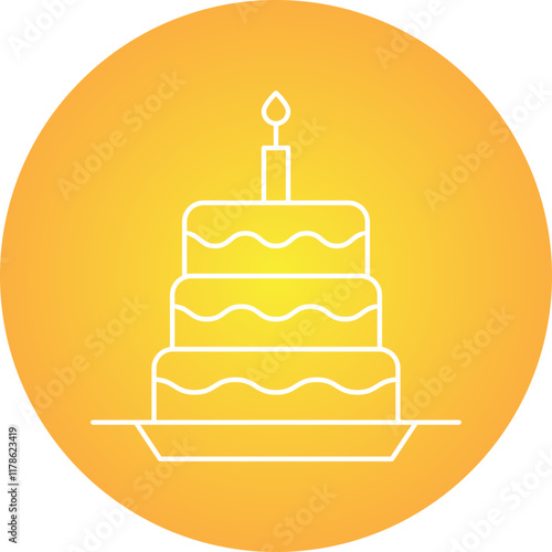 Cake III icon single vector illustration