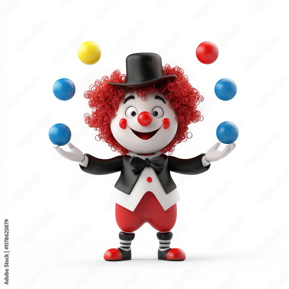 Colorful 3D Juggler Character with Balls Colorful 3D Juggler Character with Balls