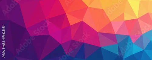 Geometric shapes vibrant color gradient backdrop, pattern, modern