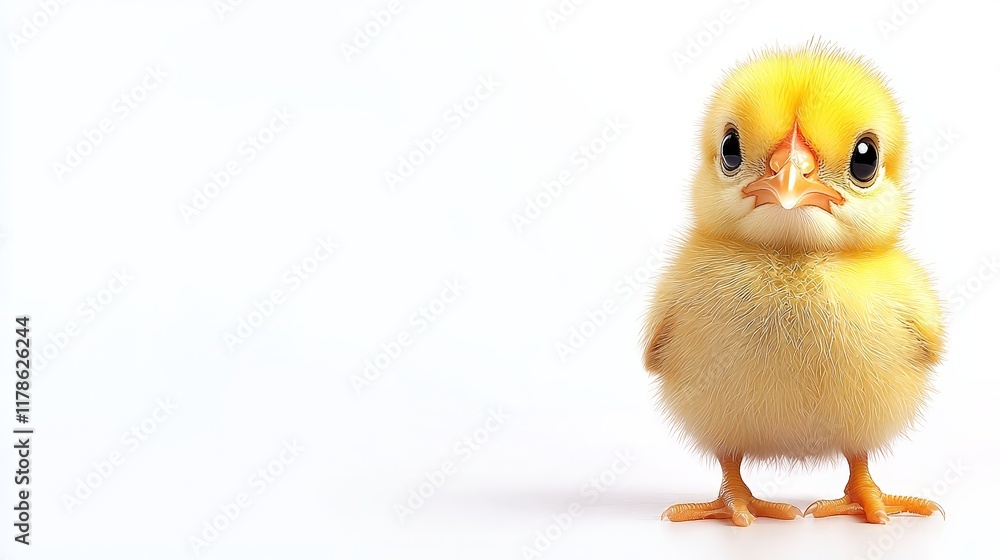 Fototapeta premium Cute Baby Chick Isolated on White Background
