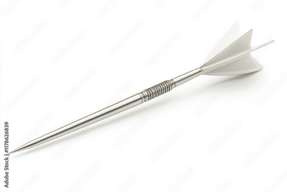 Single Dart Arrow on White Background. Aim for the Objective and Hit the Mark in Marketing Single Dart Arrow on White Background. Aim for the Objective and Hit the Mark in Marketing